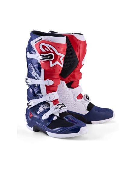 Bottes cross Alpinestars 2026 Tech 7 Edition limitée Unity - Bleu Blanc Rouge
