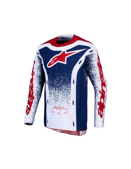Maillot cross Alpinestars 2026 Techstar Edition limitée Unity - Bleu Blanc Rouge