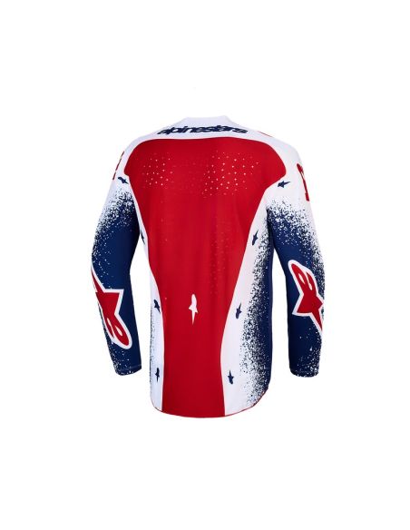 Maillot cross Alpinestars 2026 Techstar Edition limitée Unity - Bleu Blanc Rouge