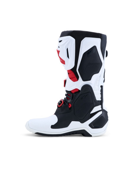 Bottes cross Alpinestars Tech 10 - Blanc Noir Rouge Vif