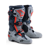Bottes cross Alpinestars Tech 10 Enduro - Gris Rouge Fluo