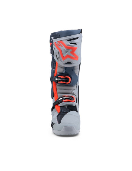 Bottes cross Alpinestars Tech 10 Enduro - Gris Rouge Fluo