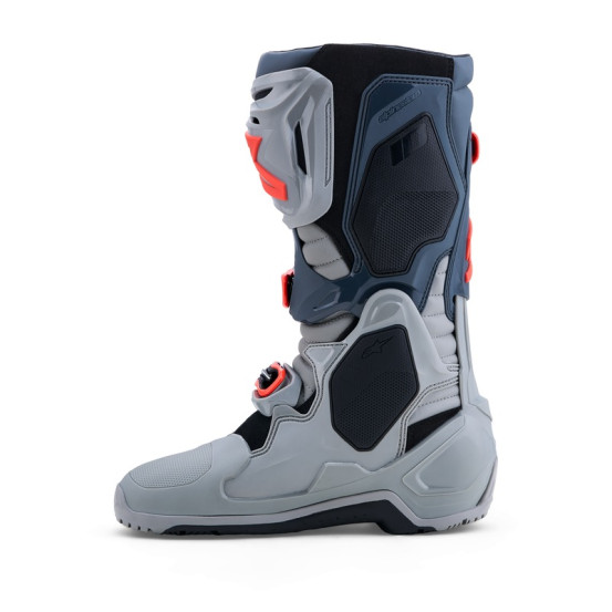 Bottes cross Alpinestars Tech 10 Enduro - Gris Rouge Fluo