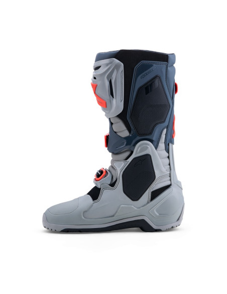 Bottes cross Alpinestars Tech 10 Enduro - Gris Rouge Fluo