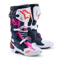 Bottes cross Alpinestars Tech 10 Supervented - Bleu Blanc Fuchsia