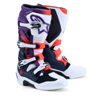 Bottes cross Alpinestars Tech 7 - Violet Blanc Bleu Rouge Fluo