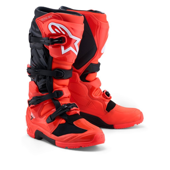 Bottes cross Alpinestars Tech 7 Enduro - Rouge Fluo Noir