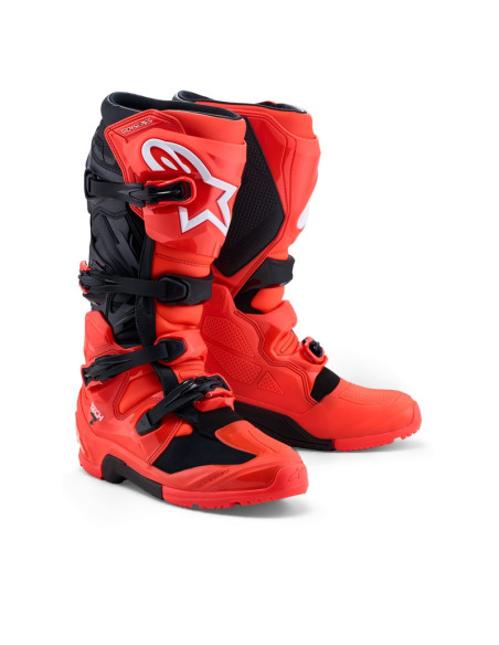 Bottes cross Alpinestars Tech 7 Enduro - Rouge Fluo Noir