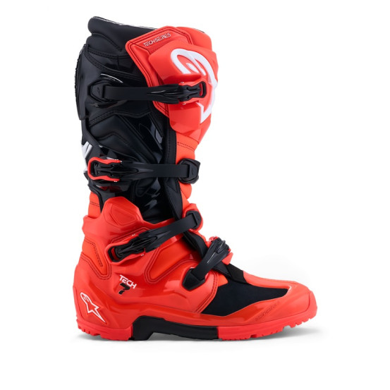 Bottes cross Alpinestars Tech 7 Enduro - Rouge Fluo Noir
