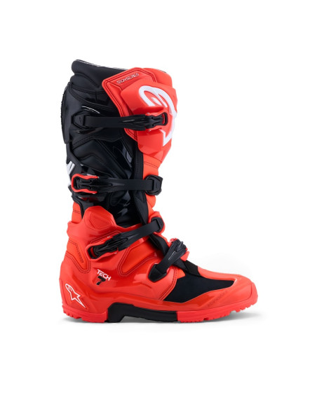 Bottes cross Alpinestars Tech 7 Enduro - Rouge Fluo Noir