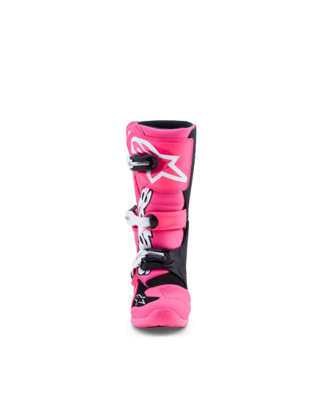 Bottes cross enfant Alpinestars Tech 7S - Rose Fluo Noir Blanc