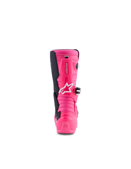 Bottes cross enfant Alpinestars Tech 7S - Rose Fluo Noir Blanc