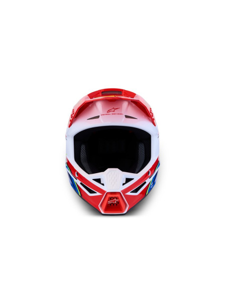 Casque cross Alpinestars 2027 S-M3 Falcon - Rouge Fluo Blanc Bleu Jaune Fluo