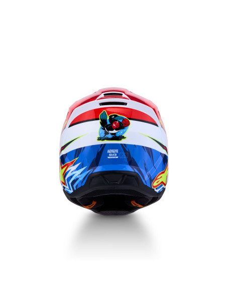 Casque cross Alpinestars 2027 S-M3 Falcon - Rouge Fluo Blanc Bleu Jaune Fluo