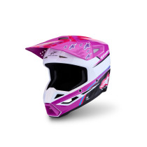 Casque cross Alpinestars 2027 S-M3 Falcon - Violet Blanc Rose Fluo