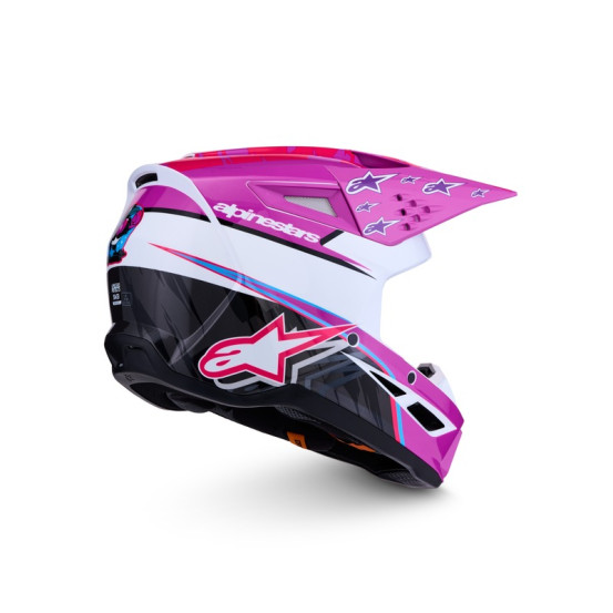 Casque cross Alpinestars 2027 S-M3 Falcon - Violet Blanc Rose Fluo
