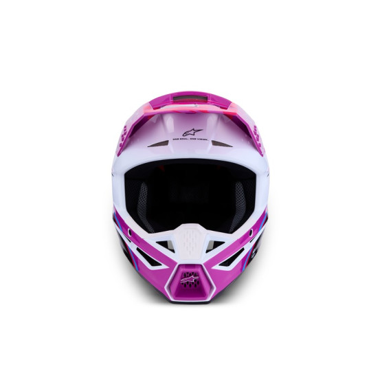 Casque cross Alpinestars 2027 S-M3 Falcon - Violet Blanc Rose Fluo