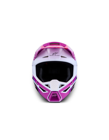 Casque cross Alpinestars 2027 S-M3 Falcon - Violet Blanc Rose Fluo