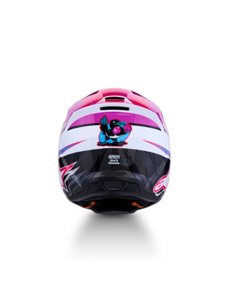 Casque cross Alpinestars 2027 S-M3 Falcon - Violet Blanc Rose Fluo