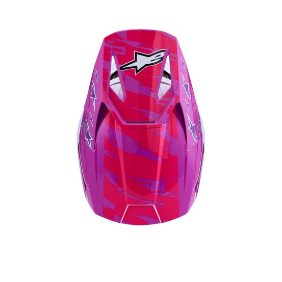 Casque cross Alpinestars 2027 S-M3 Falcon - Violet Blanc Rose Fluo