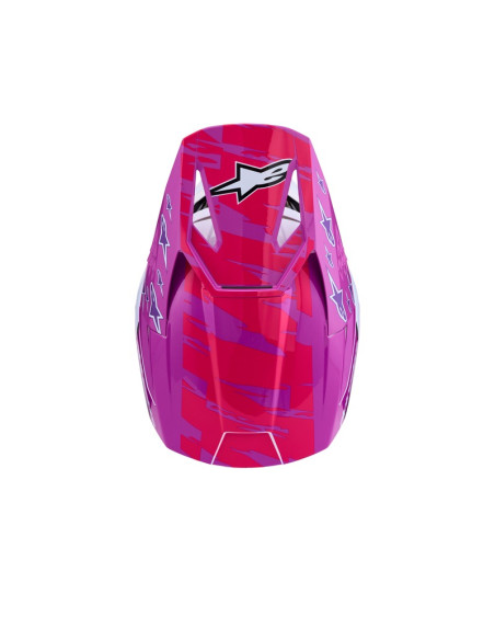 Casque cross Alpinestars 2027 S-M3 Falcon - Violet Blanc Rose Fluo
