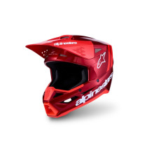 Casque cross Alpinestars 2027 S-M3 Radium - Rouge Métallisé Blanc