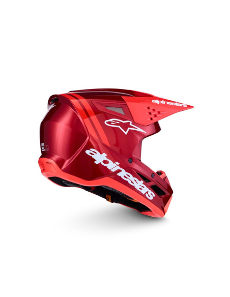 Casque cross Alpinestars 2027 S-M3 Radium - Rouge Métallisé Blanc