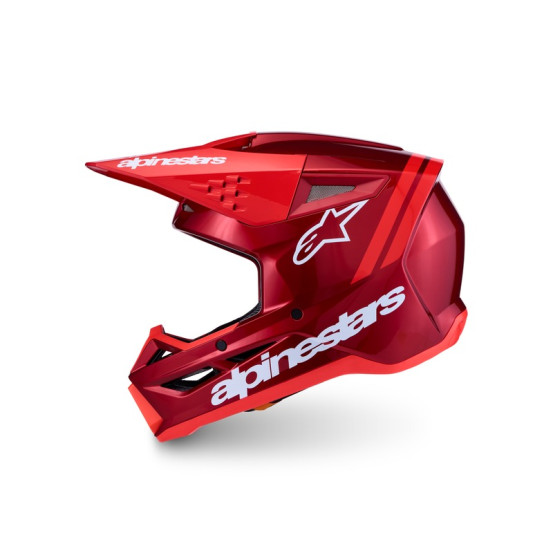 Casque cross Alpinestars 2027 S-M3 Radium - Rouge Métallisé Blanc