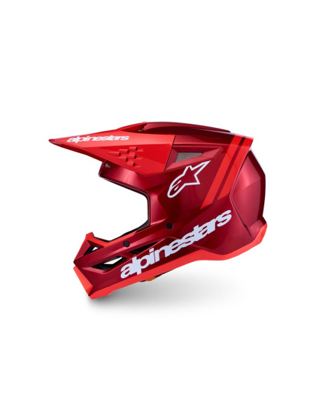 Casque cross Alpinestars 2027 S-M3 Radium - Rouge Métallisé Blanc