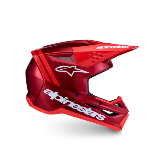 Casque cross Alpinestars 2027 S-M3 Radium - Rouge Métallisé Blanc