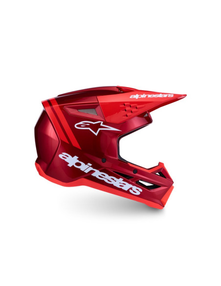 Casque cross Alpinestars 2027 S-M3 Radium - Rouge Métallisé Blanc
