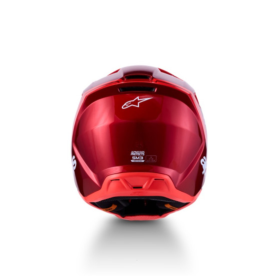 Casque cross Alpinestars 2027 S-M3 Radium - Rouge Métallisé Blanc