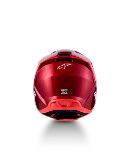 Casque cross Alpinestars 2027 S-M3 Radium - Rouge Métallisé Blanc