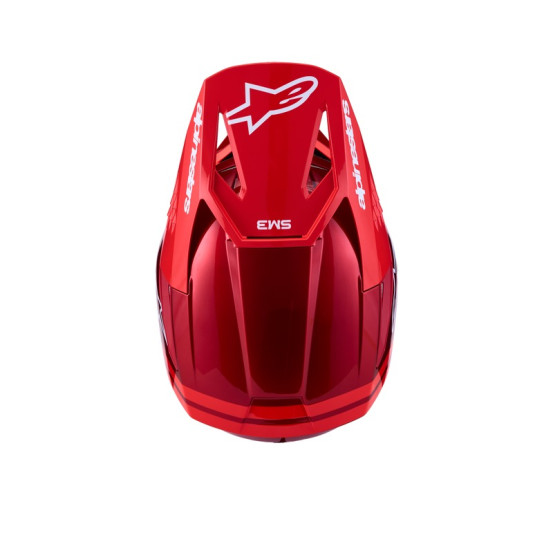 Casque cross Alpinestars 2027 S-M3 Radium - Rouge Métallisé Blanc