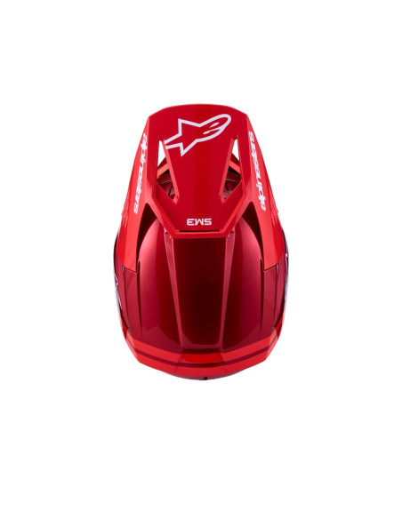 Casque cross Alpinestars 2027 S-M3 Radium - Rouge Métallisé Blanc