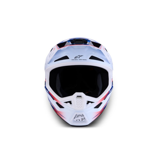 Casque cross Alpinestars 2027 S-M7 Blaster - Blanc Bleu Rouge