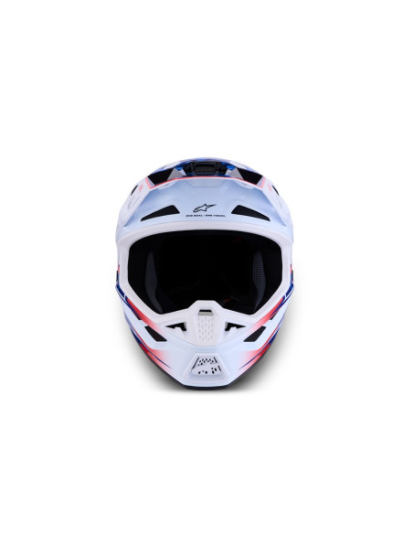 Casque cross Alpinestars 2027 S-M7 Blaster - Blanc Bleu Rouge
