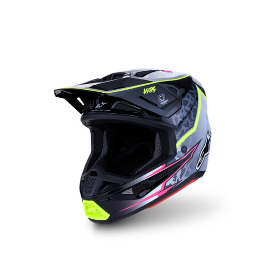 Casque cross Alpinestars 2027 S-M7 Blaster - Noir Gris Jaune Fluo