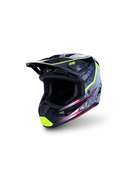 Casque cross Alpinestars 2027 S-M7 Blaster - Noir Gris Jaune Fluo