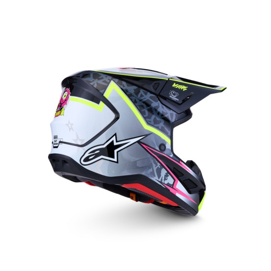 Casque cross Alpinestars 2027 S-M7 Blaster - Noir Gris Jaune Fluo