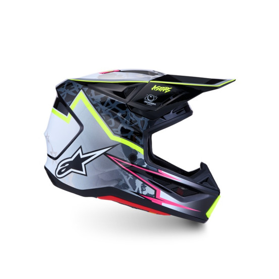 Casque cross Alpinestars 2027 S-M7 Blaster - Noir Gris Jaune Fluo