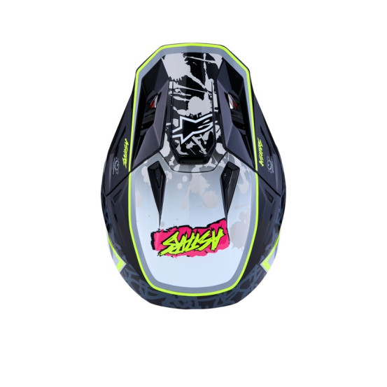 Casque cross Alpinestars 2027 S-M7 Blaster - Noir Gris Jaune Fluo