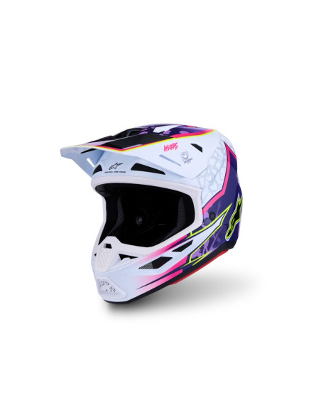 Casque cross Alpinestars 2027 S-M7 Blaster - Violet Rose Blanc