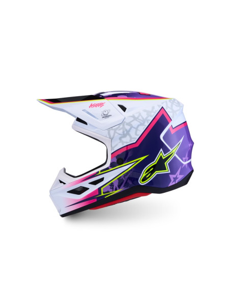 Casque cross Alpinestars 2027 S-M7 Blaster - Violet Rose Blanc