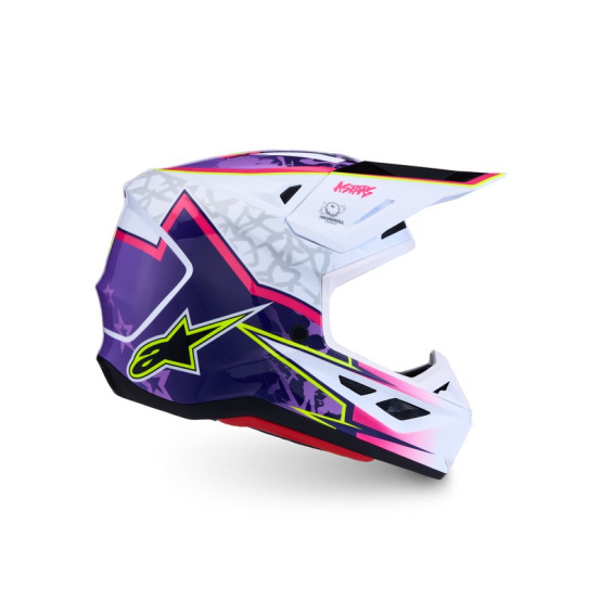 Casque cross Alpinestars 2027 S-M7 Blaster - Violet Rose Blanc