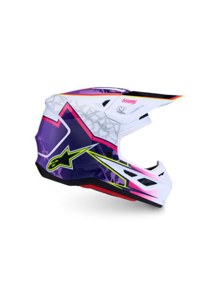 Casque cross Alpinestars 2027 S-M7 Blaster - Violet Rose Blanc