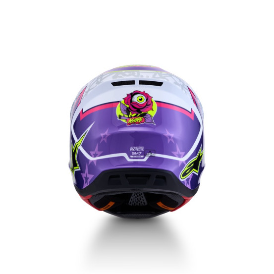 Casque cross Alpinestars 2027 S-M7 Blaster - Violet Rose Blanc