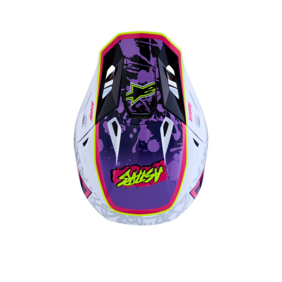 Casque cross Alpinestars 2027 S-M7 Blaster - Violet Rose Blanc