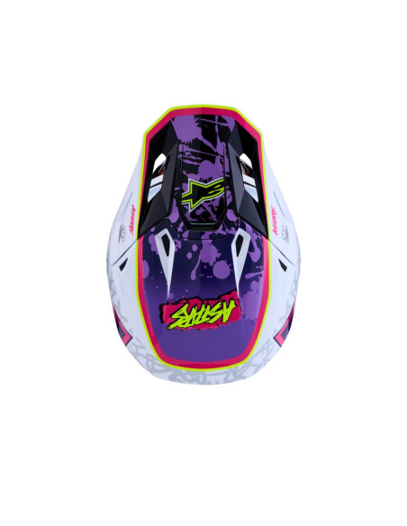 Casque cross Alpinestars 2027 S-M7 Blaster - Violet Rose Blanc
