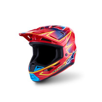 Casque cross Alpinestars 2027 S-M7 Cast - Rouge Jaune Fluo Bleu Fluo